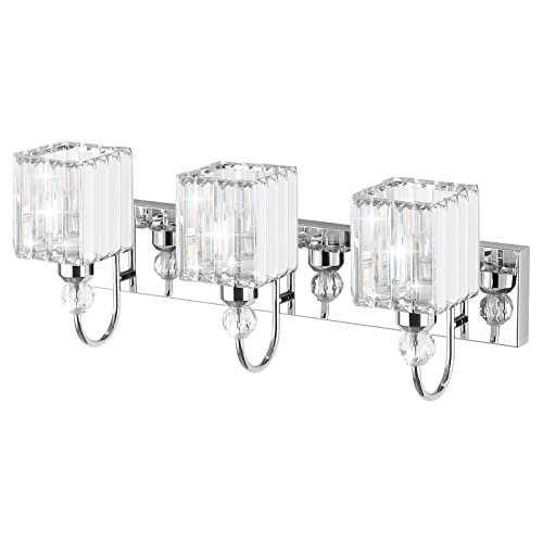 Chrome Crystal Bathroom Vanity Light