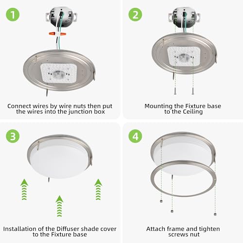 16 inch Dimmable LED Flush Mount Ceiling Light Fixture