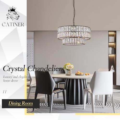 Black Crystal Chandelier 20" 6
