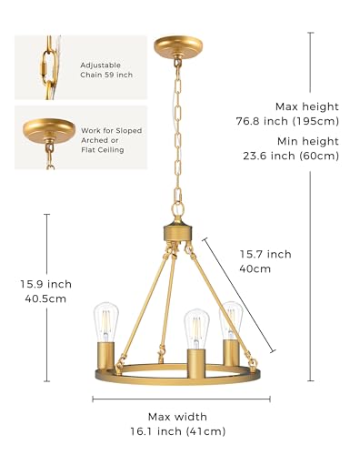 Wagon Wheel Chandelier (3 Count)