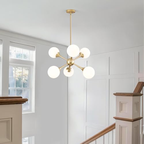 26" Glass Globe Chandelier 6
