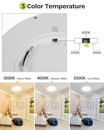 1PACK LED Flush Mount Ceiling Light Fixture White
