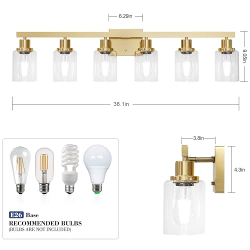 6 Light Gold Bathroom Vanity Light