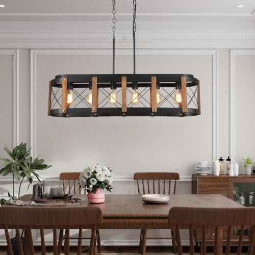 Rustic Farmhouse Wood Kitchen Island Lighting