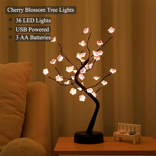 36 LED Cherry Blossom Sparkly Fairy Spirit Tree Lights Warm White