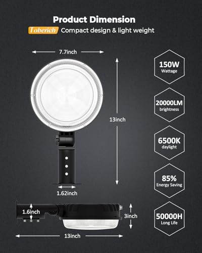 2 Pack 150W LED Barn Light Dusk to Dawn (2 Count)