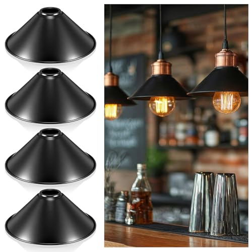 4 Pcs Black Dome Lamp Shade Replacement (4 Count)