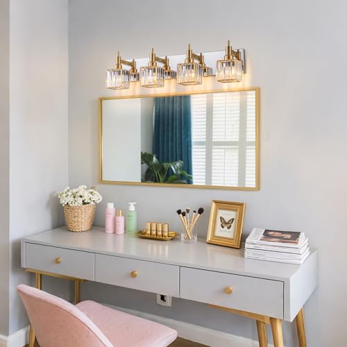 Crystal Bathroom Light Gold Chrome 4