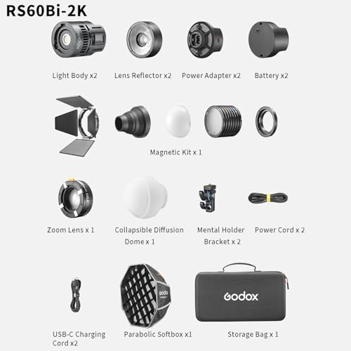 RS60Bi LED Video Light Kit (2 Count)