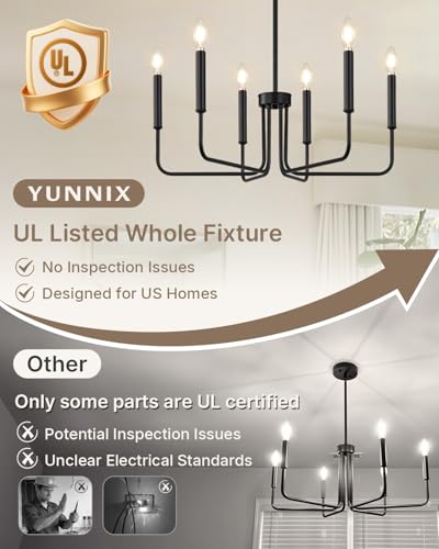 6 Light Black Chandelier