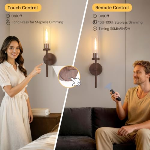 Battery Operated Wall Sconces Set of 2 (2 Count)
