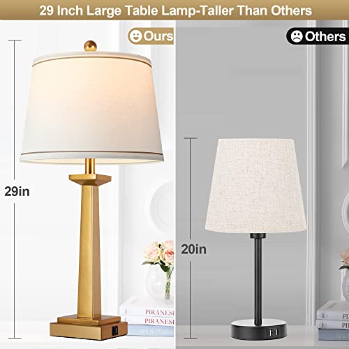 29" Gold Table Lamps for Living Room Set of 2 (2 Count)