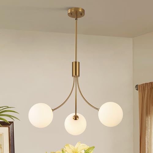 3 Light Modern Farmhouse Gold Chandeliers for Dining Room