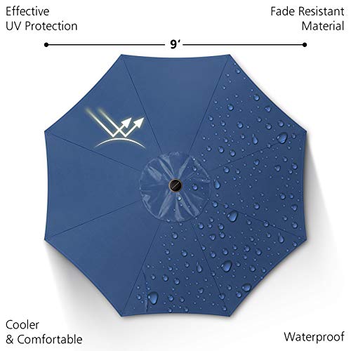9ft Patio Umbrella with Solar Lights