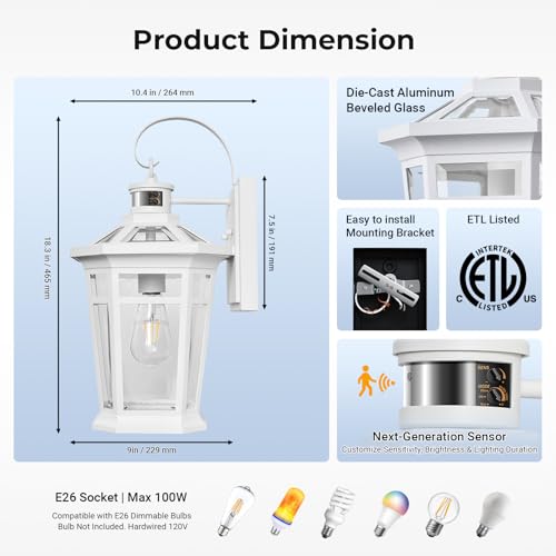 Motion Sensor Outdoor Light fixtures Wall Mount