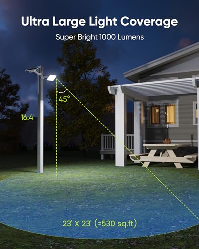 1000 Lumen 299 LED Solar Dusk to Dawn Light Outdoor Gray 2 Pack (2 Count)
