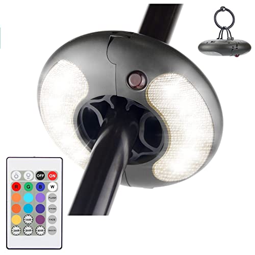 Battery Operated Hanging Lights Outdoor Patio Umbrella Light with Remote12Colors Changing Camping Tent Light Outside Brightness Dimmable and Timer Setting 120Lumens