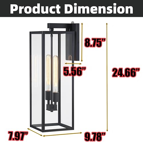 1 Pack 25 Inch Large Outdoor Wall Light Dusk to Dawn