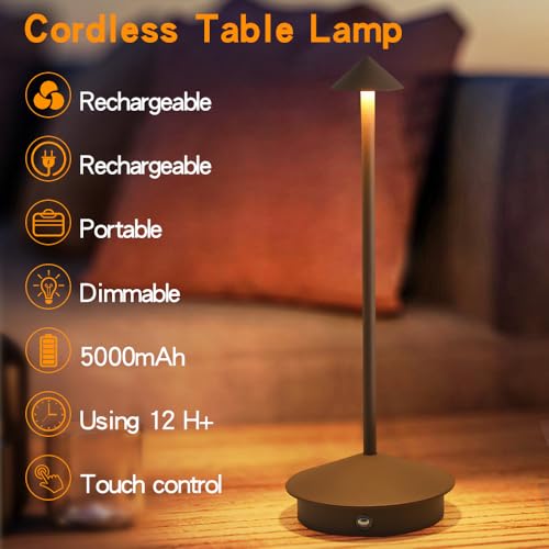 2 Pack LED Rechargeable Cordless Table Lamps