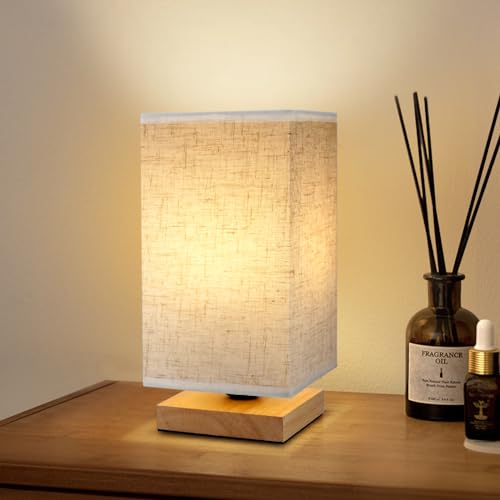 Small Square Bedside Table Lamp for Bedroom