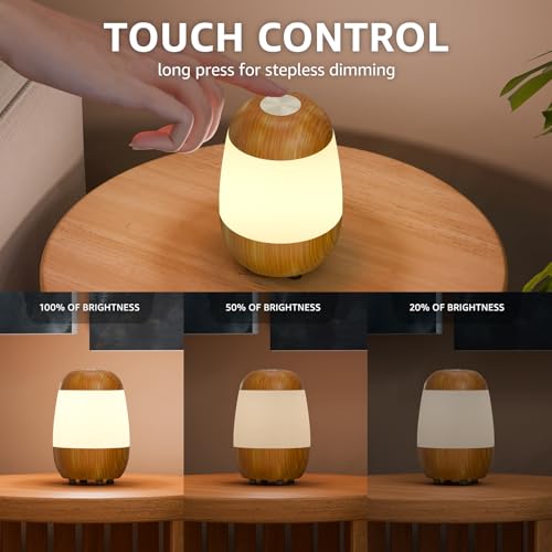 2 Pack Rechargeable Small Night Light Touch Dimmable Cordless Lamp
