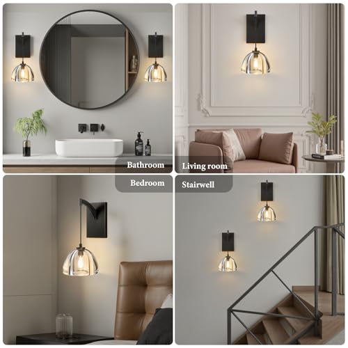 Crystal Brass Dome Wall Sconce