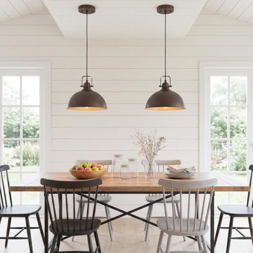 Oil Rubbed Bronze Farmhouse Dome Pendant Lights