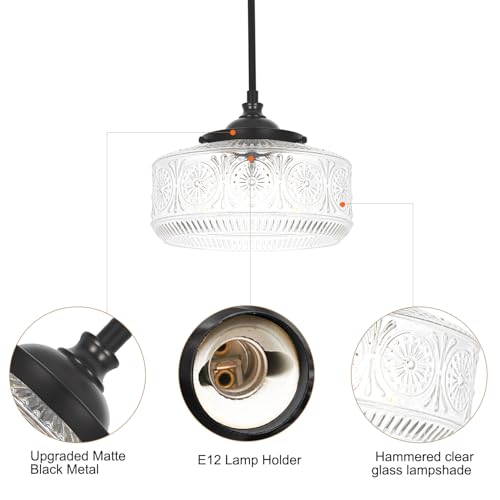 Black 3 Light Pendant Lights Kitchen Island Adjustable Hanging Sink Light