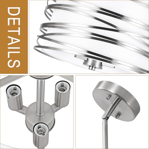 12.6'' Brushed Nickel Drum Chandelier
