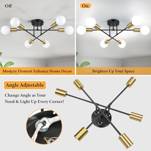 6 Light Modern Sputnik Chandelier