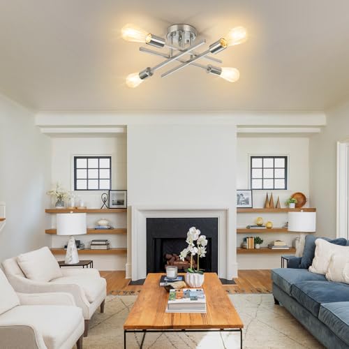 4 Light Semi Flush Mount Ceiling Light