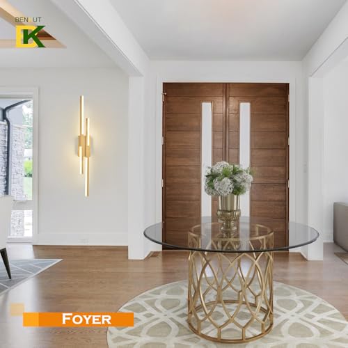 Modern LED Wall Sconce Gold Remote Wall Light Fixtures for Bathroom