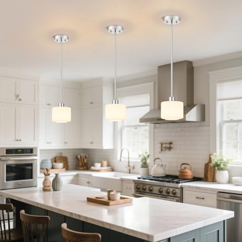 Milk Glass Pendant Lights Kitchen Island 2 Pack (2 Count)