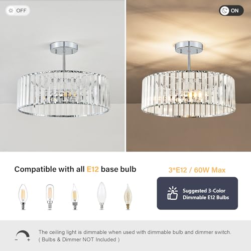 Crystal Chrome Ceiling Light