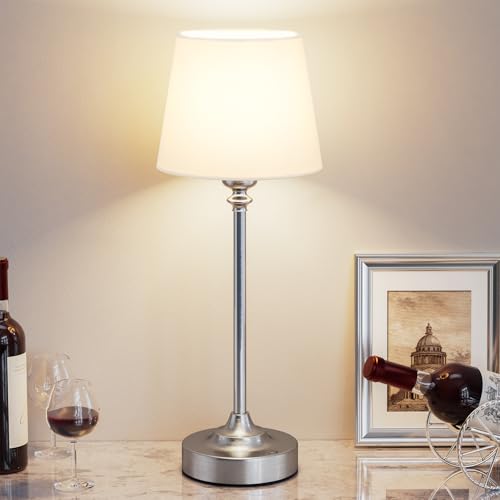 Cordless Table Lamp Rechargeable Silver