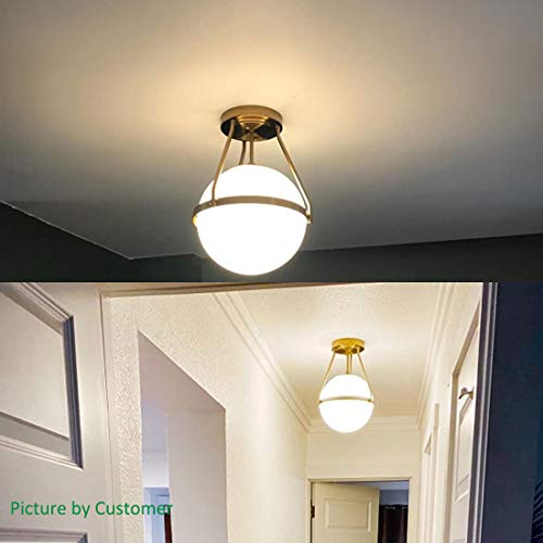 Mid Century Modern Globe Semi Flush Mount Ceiling Light Fixture