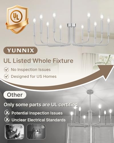 10 Light Brushed Nickel Chandelier