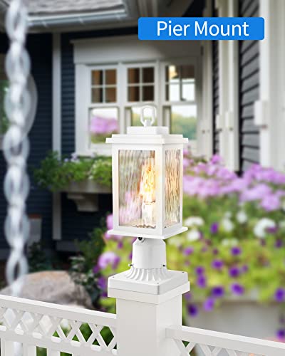 White Outdoor Post Light Hardwired 120V (2 Count)