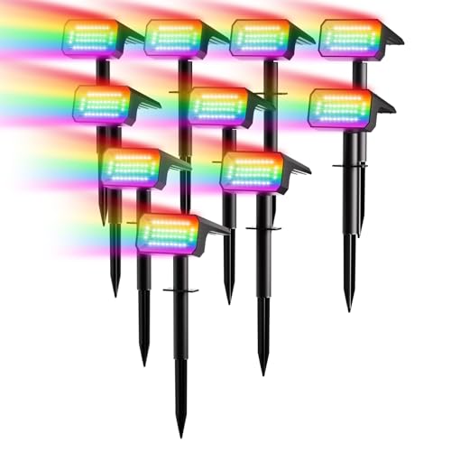 Color Changing Solar Spot Lights Outdoor 10 Pack (10 Count)