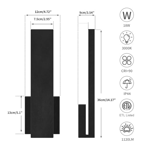 Aluminum LED Modern Wall Sconces Set of 2 (2 Count)