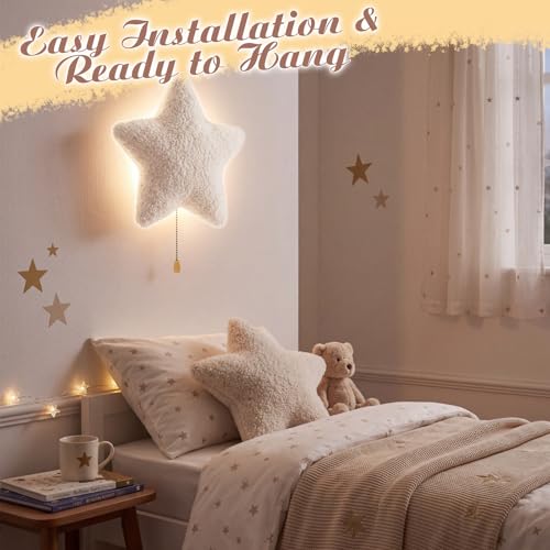 Fluffy Stars Night Light Wall Lamp Sleeping Nursery Lighting