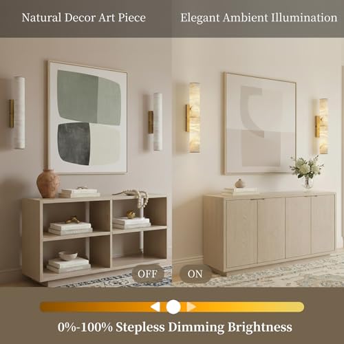 20" Alabaster Wall Sconce Hardwired