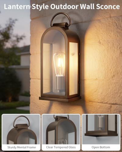 15" Outdoor Wall Light Bronze Porch Light 2 (2 Count)