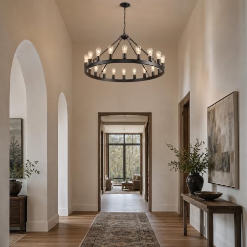 Black Wagon Wheel Chandelier