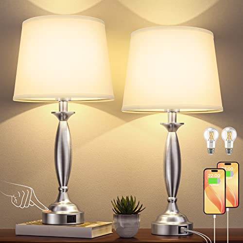 Bedroom Lamps for Nightstand (2 Count)
