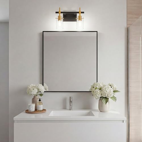 Vintage Vanity Light Fixtures Wall Light for Bathroom Over Mirror Light with Glass Shade Light Fixtures