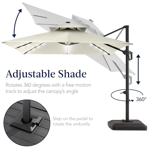 12x12ft LED Cantilever Patio Umbrella w