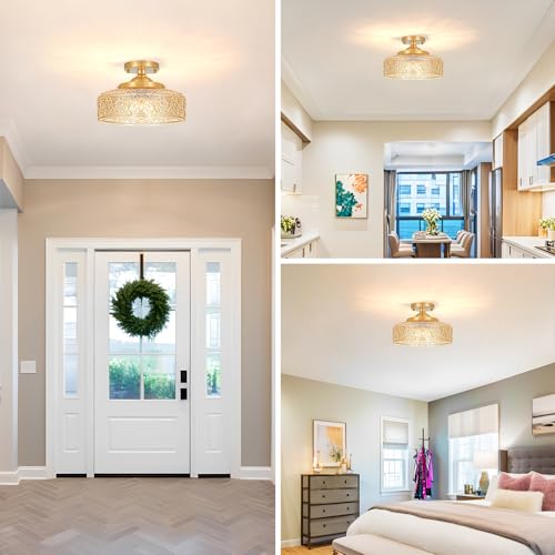 Gold Semi Flush Mount Ceiling Light