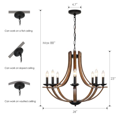 Rustic Farmhouse Dining Room Chandelier Light Fixture