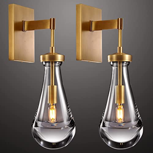 Raindrop Brass Wall Sconces Set of 2 (2 Count)